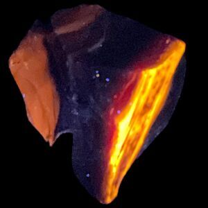 Chocolate Art Glass Cullet Glowing Manganese Slag Glass‎ #4GX297